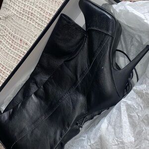 Black thigh high boots